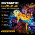 Bespoke Feline Lion Lanterns | Professional Illuminated Wildlife Art for Event Landscapes
