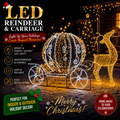 Commercial Holiday Lighting Solutions 3D LED Reindeer and Royal Carriage | Premium Outdoor Festive Motif Display