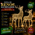 CommercialHolidayLightingSolutions 3D LED Illuminated Reindeer Pair | Premium Outdoor Interactive Christmas Motif Display Set