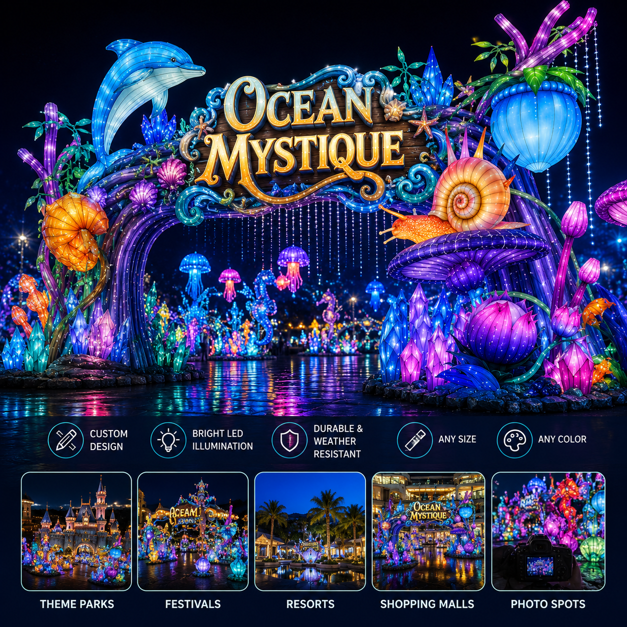 Bespoke "Ocean Mystique" Lantern Archways | Professional Thematic Event Installations