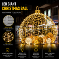 Commercial Holiday Lighting Solutions Walk-Through 3D LED Golden Bauble Hub | Premium Giant Christmas Ball Landmark