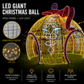 Commercial Holiday Lighting Solutions Walk-Through 3D LED Golden Bow Sphere | Premium Giant Christmas Ball Landmark
