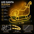 CommercialHolidayLightingSolutions 3D LED Santa Sleigh | Premium Outdoor Festive Wire Mesh Motif Display