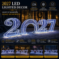 Commercial Holiday Lighting Solutions 3D LED 2027 New Year Walkthrough Tunnel | Premium Giant Cool White Numeric Motif Display