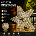 Commercial Holiday Lighting Solutions 3D LED Star Decoration | Premium Golden Nested Celestial Landmark Motif Sculpture