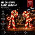 CommercialHoliday Lighting Solutions 3D LED Christmas Candy Cane Set | Large Festive Pathway Motif Display