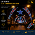 Commercial Holiday Lighting Solutions Giant LED Cross-Street Motif | Premium 8-Meter Celestial Arch Canopy Sky Festival Over-the-Road Architectural Garland Illumination