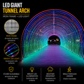 Commercial Holiday Lighting Solutions Walk-Through 3D LED Rainbow Archway | Premium Giant Festive Neon Tunnel Landmark
