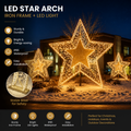 Commercial Holiday Lighting Solutions 3D LED Nested Star Display | Premium Golden Celestial Landmark Star Motif Sculptures