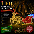 Commercial Holiday Lighting Solutions 3D LED Reindeer and Sleigh | Premium Outdoor Festive Motif Display