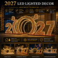 Commercial Holiday Lighting Solutions 3D LED 2027 New Year Walkthrough Arch | Premium Giant Festive Numeric Motif Display