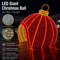 Commercial Holiday Lighting Solutions Walk-Through 3D LED Red Christmas Ball | Premium Giant Festive Bauble Tunnel Landmark
