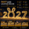 Commercial Holiday Lighting Solutions 3D LED 2027 New Year Festive Bunny Walkthrough Tunnel | Premium Giant Numeric Motif Display