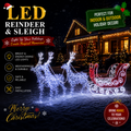 Commercial Holiday Lighting Solutions 3D LED Reindeer Team and Sleigh | Premium Outdoor Festive Motif Display