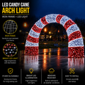 Commercial Holiday Lighting Solutions Walk-Through 3D LED Candy Cane Arch Light | Premium Festive Peppermint Twist Gateway Landmark
