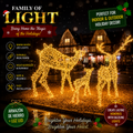 Product Title CommercialHolidayLightingSolutions 3D LED Reindeer Family | Premium Outdoor Interactive Christmas Motif Display Set