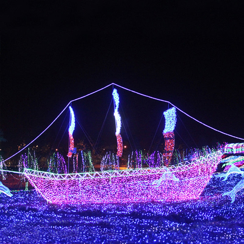 Grand Ocean Theme LED Motif Lights - Waterproof Outdoor 3D Whale, Dolphin, and Festival Galleon Ship Displays for Street & Park Attractions
