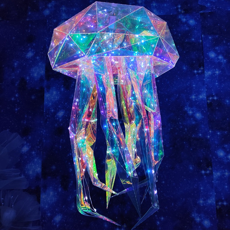 Modern Iridescent Geometric 3D LED Dolphin, Shark & Manta Ray Ocean Motif Lights - Commercial Holiday Lighting Solutions for Luxury Malls, Aquariums & Maritime Exhibits