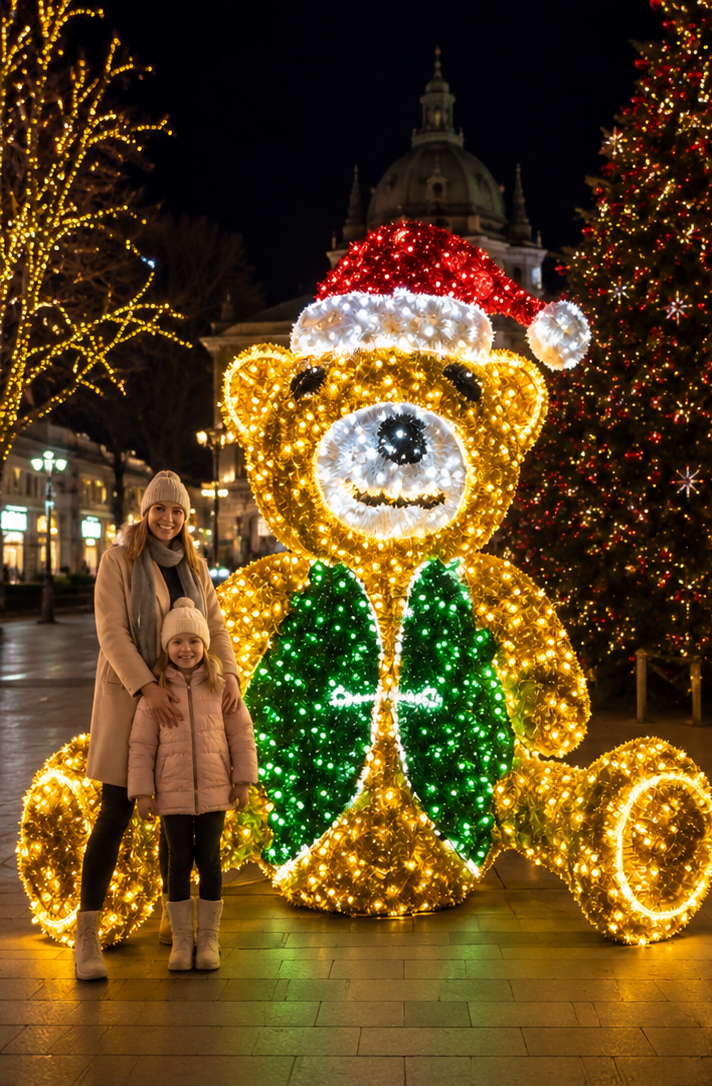 CommercialHolidayLightingSolutions 3D LED Christmas Bear | Large Festive Motif Light Display