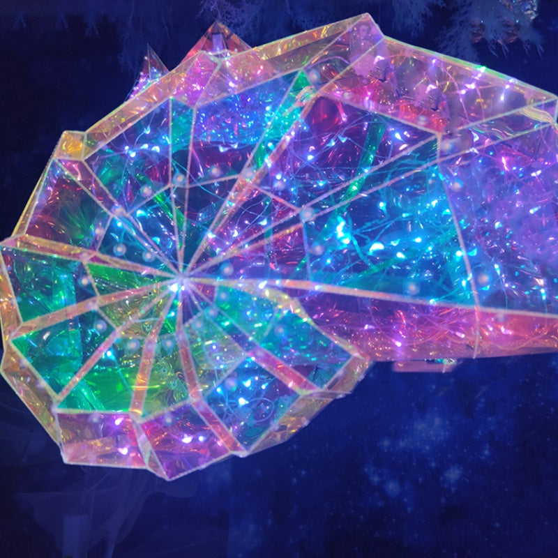 Modern Iridescent Geometric 3D LED Dolphin, Shark & Manta Ray Ocean Motif Lights - Commercial Holiday Lighting Solutions for Luxury Malls, Aquariums & Maritime Exhibits