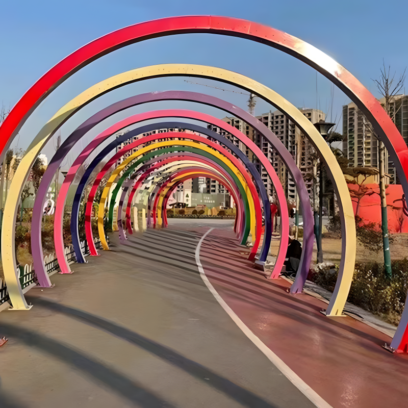 Custom Multi-Function LED Arch Tunnel Lights - IP65 Outdoor Waterproof Multi-Color Geometric Rainbow & Heart Archways for Events, Festivals, and Plazas