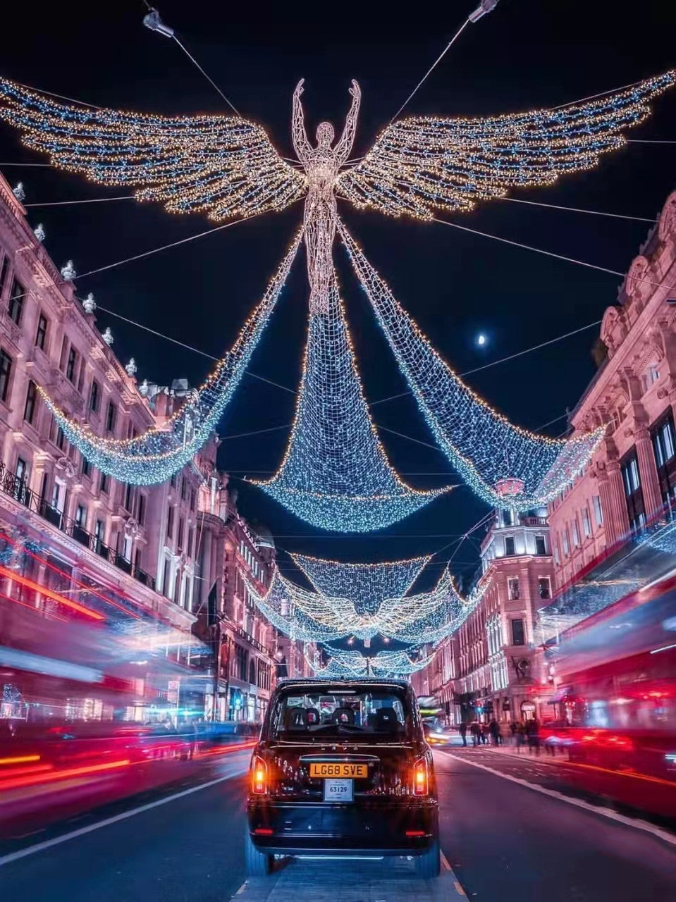 Grand Christmas Angel Silk Lantern Sculpture - Large 3D Festive Light Show Art Display for Commercial Streets, Festivals, and Theme Parks