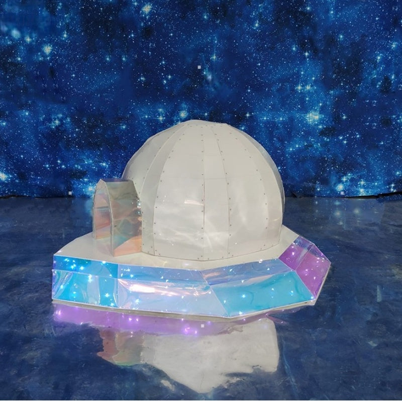 Modern Iridescent Geometric 3D LED Polar Bear & Iceberg Winter Theme Motif Lights - Commercial Holiday Lighting Solutions for Shopping Malls, Theme Parks, Christmas Plazas & Winter Landscapes