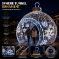 Commercial Holiday Lighting Solutions Walk-Through 3D LED Sphere Tunnel Ornament | Premium Giant Winter Wonderland Arch Landmark