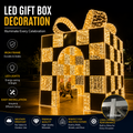 Commercial Holiday Lighting Solutions 3D LED Walk-Through Checkerboard Gift Box Arch | Premium Oversized Geometric Present Motif