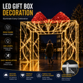 Commercial Holiday Lighting Solutions 3D LED Walk-Through Golden Archway | Premium Oversized Present Motif Tunnel