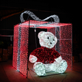 Oso de Peluche Gigante en Caja de Regalo LED 3D - Decoración Navideña Comercial con PVC Ignífugo y Armazón de Hierro para Exterior