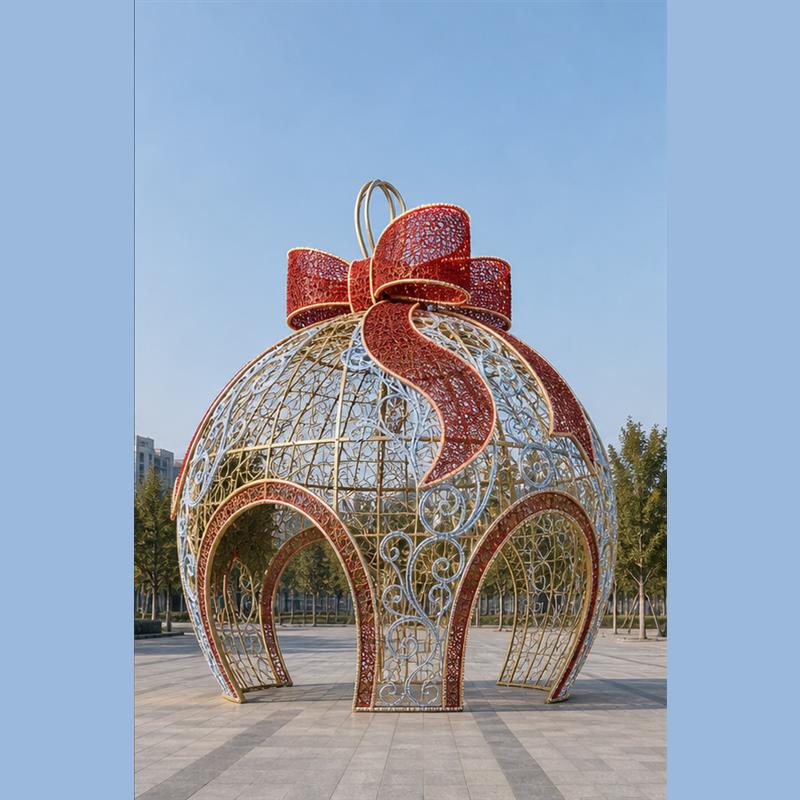3M 4M 5M Giant Outdoor 3D Christmas Bauble Light 10ft 13ft 16.5ft Large Walk-In LED Ornament Motif