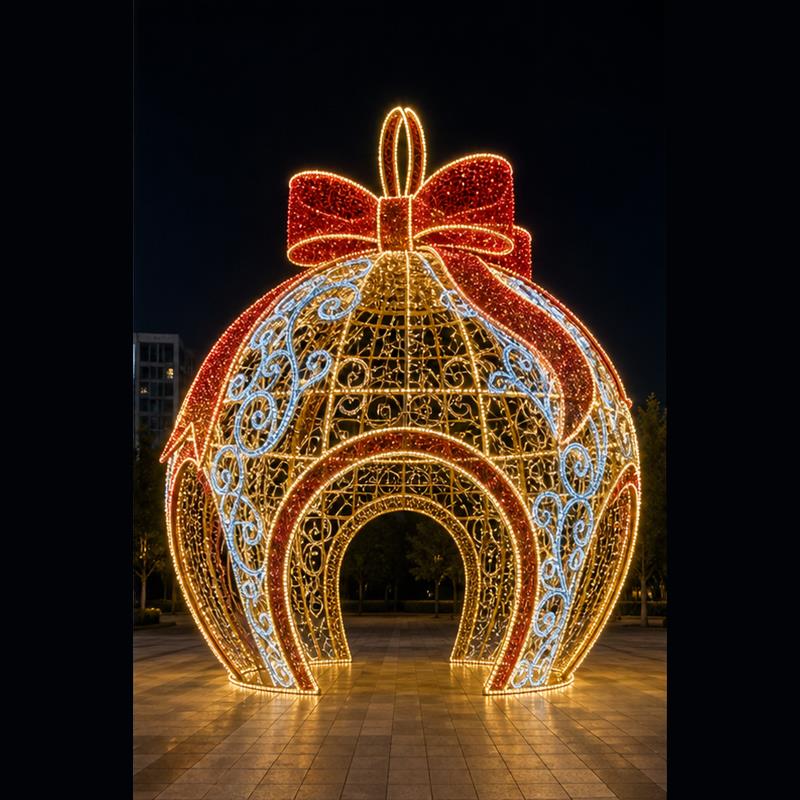 3M 4M 5M Giant Outdoor 3D Christmas Bauble Light 10ft 13ft 16.5ft Large Walk-In LED Ornament Motif