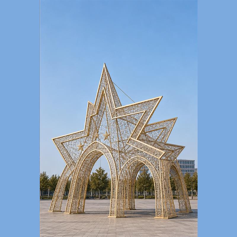 Large scale light installations and Christmas holiday lighting decorations in public spaces.