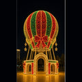 Giant 3D hot air balloon LED motif light walk-through pavilion for Christmas commercial decorations.