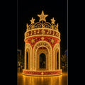 Giant Outdoor 3D LED Walk-Through Gazebo Motif Light (4m/13ft, 5m/16.4ft, 6m/19.6ft) | Commercial Crown & Music Note Christmas Light Sculpture for Shopping Malls and Plazas