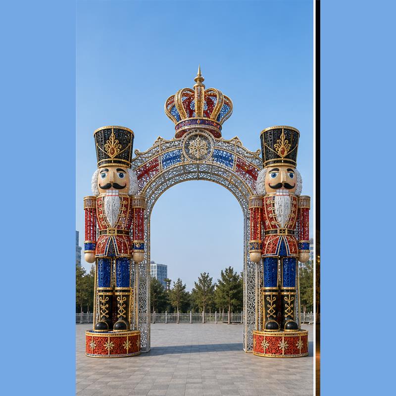 4m-6m (13ft-20ft) Commercial 3D LED Nutcracker Soldier Arch Light