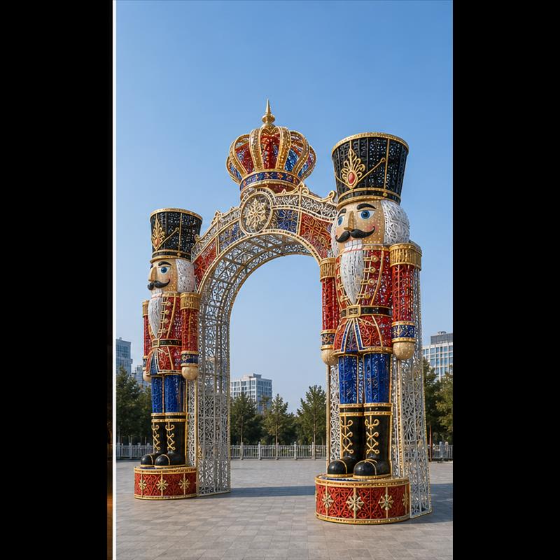 4m-6m (13ft-20ft) Commercial 3D LED Nutcracker Soldier Arch Light