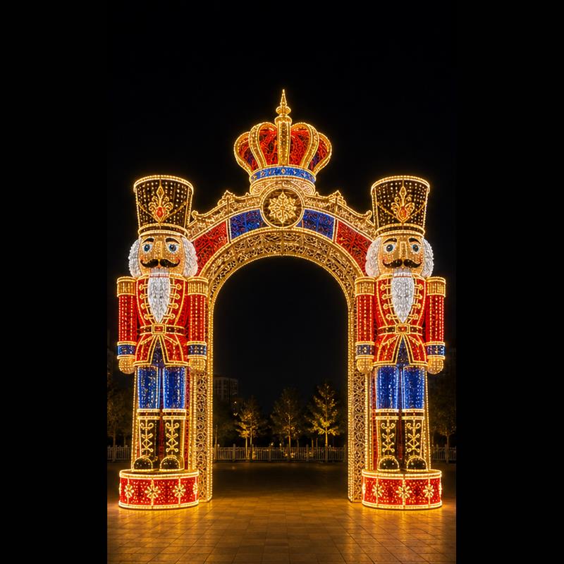 4m-6m (13ft-20ft) Commercial 3D LED Nutcracker Soldier Arch Light