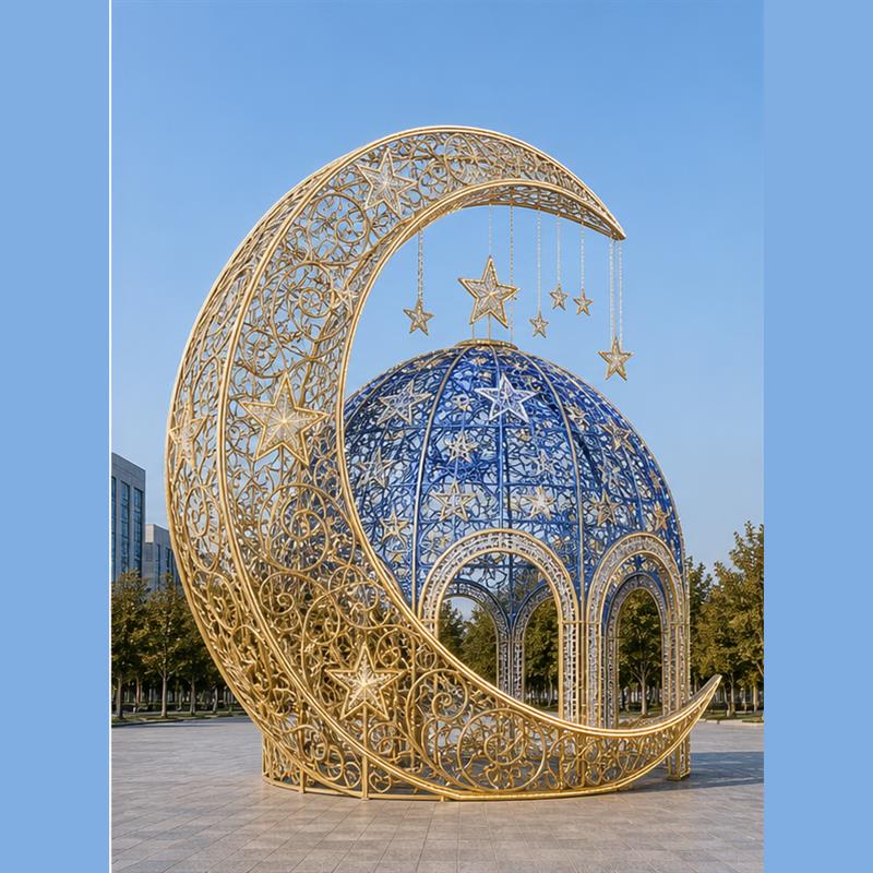 Giant 3D Hot Air Balloon LED Motif Light (16.4ft/19.7ft/23.0ft) - Large Scale Outdoor Holiday Walk-Through Interactive Pavilion for Commercial Shopping Mall Decorations (5M/6M/7M)