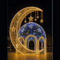 Giant 3D hot air balloon LED motif light walk-through pavilion for commercial shopping mall decorations 5M 6M 7M.