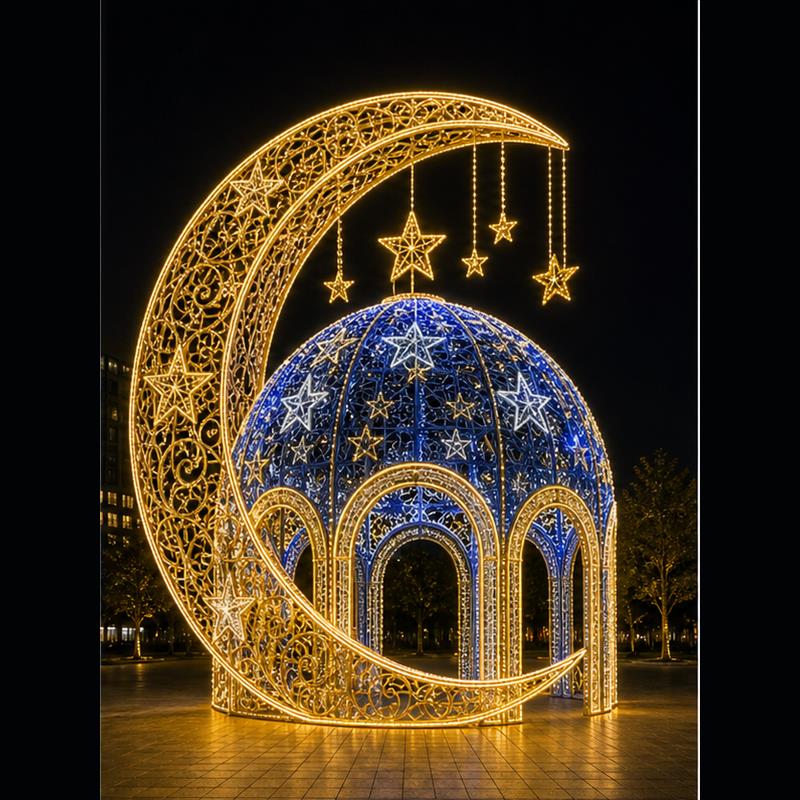Giant 3D hot air balloon LED motif light walk-through pavilion for commercial shopping mall decorations 5M 6M 7M.