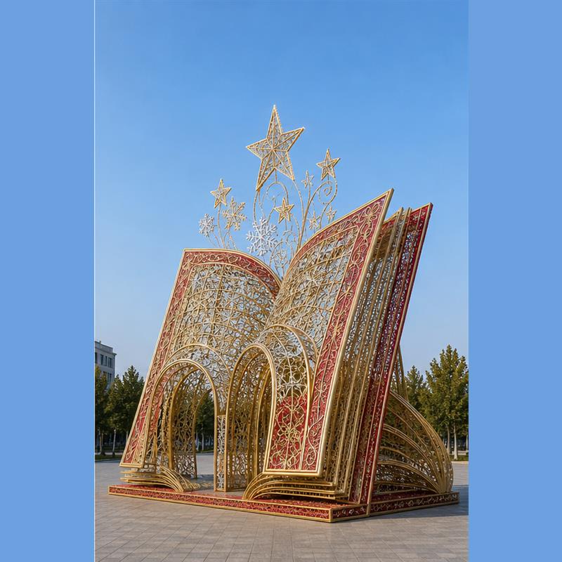 Custom commercial grade LED crown archway sculpture from factory direct supplier for outdoor winter light festivals.